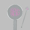 Pink & Purple Damask Clear Plastic 7" Stir Stick - Round - Closeup