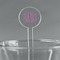 Pink & Purple Damask Clear Plastic 7" Stir Stick - Round - Main