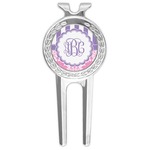 Pink & Purple Damask Golf Divot Tool & Ball Marker (Personalized)