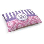 Pink & Purple Damask Dog Bed - Medium w/ Monogram