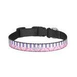 Pink & Purple Damask Dog Collar - Small (Personalized)