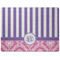 Pink & Purple Damask Dog Food Mat - Medium without bowls