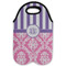 Pink & Purple Damask Double Wine Tote - Flat (new)