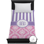 Pink & Purple Damask Duvet Cover - Twin XL (Personalized)