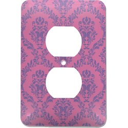 Pink & Purple Damask Electric Outlet Plate
