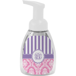 Pink & Purple Damask Foam Soap Bottle (Personalized)