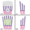 Pink & Purple Damask French Fry Favor Box - Front & Back View