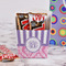 Pink & Purple Damask French Fry Favor Box - w/ Treats View