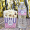 Pink & Purple Damask French Fry Favor Box - w/ Water Bottle