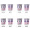 Pink & Purple Damask Glass Shot Glass - Standard - Set of 4 - APPROVAL