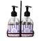 Pink & Purple Damask Glass Soap Lotion Bottle