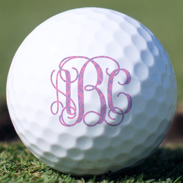 Custom Pink & Purple Damask Golf Balls (Personalized)