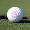 Pink & Purple Damask Golf Ball - Branded - Front Alt