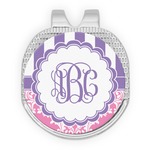 Pink & Purple Damask Golf Ball Marker - Hat Clip - Silver