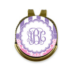 Pink & Purple Damask Golf Ball Marker - Hat Clip - Gold