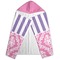 Pink & Purple Damask Hooded Towel - Folded