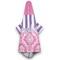 Pink & Purple Damask Hooded Towel - Hanging