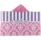 Pink & Purple Damask Hooded towel