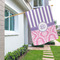 Pink & Purple Damask House Flags - Single Sided - LIFESTYLE