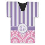 Pink & Purple Damask Jersey Bottle Cooler (Personalized)