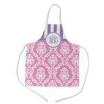 Pink & Purple Damask Kid's Apron w/ Monogram