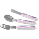 Pink & Purple Damask Kid's Flatware (Personalized)