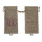 Pink & Purple Damask Large Burlap Gift Bags - Front & Back