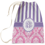 Pink & Purple Damask Laundry Bag - Large (Personalized)