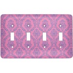 Pink & Purple Damask Light Switch Cover (4 Toggle Plate)