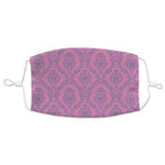 Pink & Purple Damask Adult Cloth Face Mask - XLarge