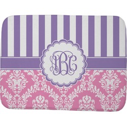 Pink & Purple Damask Memory Foam Bath Mat - 48"x36" (Personalized)