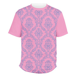 Pink & Purple Damask Men's Crew T-Shirt - Medium