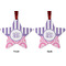 Pink & Purple Damask Metal Star Ornament - Front and Back