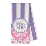 Pink & Purple Damask Kitchen Towel - Microfiber (Personalized)