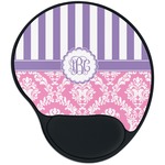 Pink & Purple Damask Mouse Pad with Wrist Support