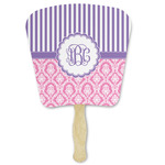 Pink & Purple Damask Paper Fan (Personalized)