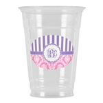 Pink & Purple Damask Party Cups - 16oz (Personalized)