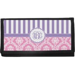 Pink & Purple Damask Canvas Checkbook Cover (Personalized)