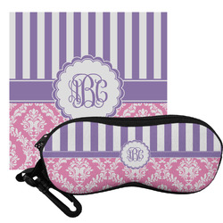 Pink & Purple Damask Eyeglass Case & Cloth (Personalized)