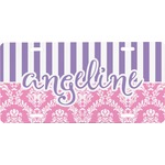 Pink & Purple Damask Front License Plate (Personalized)