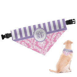 Pink & Purple Damask Dog Bandana - Medium (Personalized)