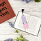 Pink & Purple Damask Plastic Bookmarks - In Context