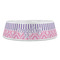 Pink & Purple Damask Plastic Pet Bowls - Large - FRONT