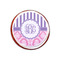 Pink & Purple Damask Printed Icing Circle - XSmall - On Cookie