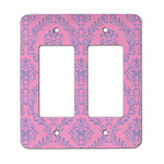 Pink & Purple Damask Rocker Style Light Switch Cover - Two Switch