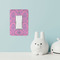 Pink & Purple Damask Rocker Light Switch Covers - Single - IN CONTEXT