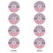 Pink & Purple Damask Round Linen Placemats - APPROVAL Set of 4 (double sided)