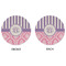 Pink & Purple Damask Round Linen Placemats - APPROVAL (double sided)