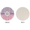 Pink & Purple Damask Round Linen Placemats - APPROVAL (single sided)