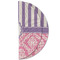 Pink & Purple Damask Round Linen Placemats - HALF FOLDED (double sided)